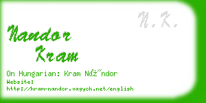 nandor kram business card